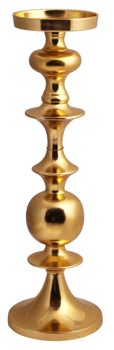 20” Aluminum Taper Candle-Holder – Golden Finish – Wholesale Vintage-Look Décor / Housewarming Gifts